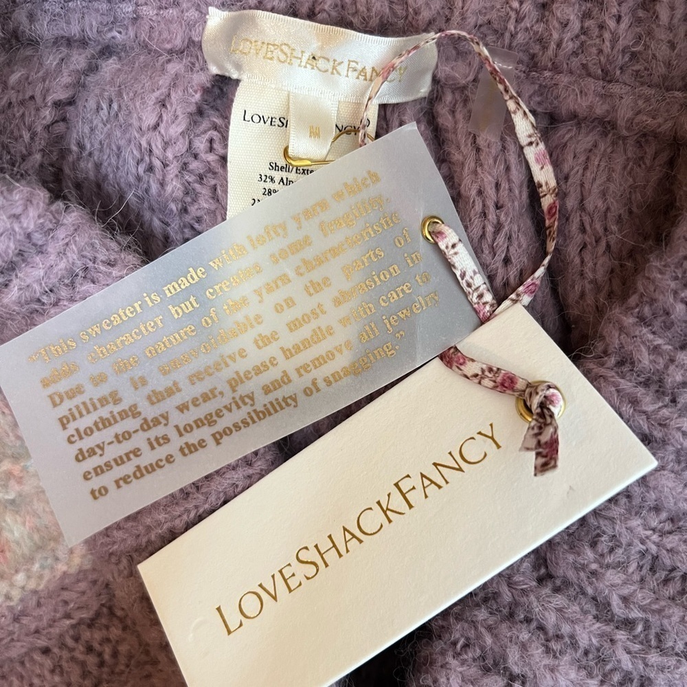 NWT LOVESHACKFANCY Jogger Chunky Bauble‎ Knit Ribbed Alpaca/Wool Lounge Pants M - Picture 11 of 16